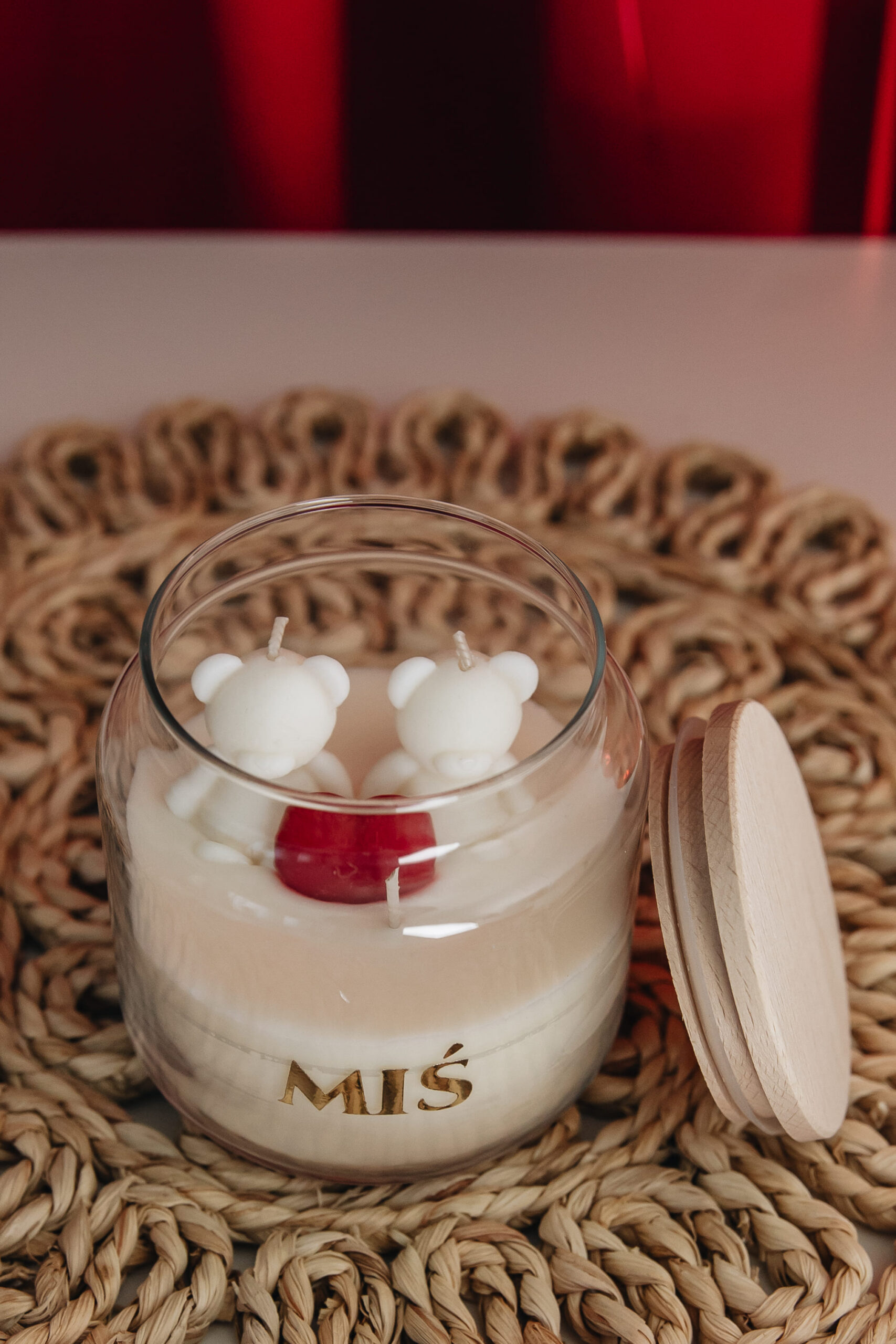 Świeca sojowa MIŚ - 300 g - Kolekcja MIŁOŚĆ - obrazek 2
