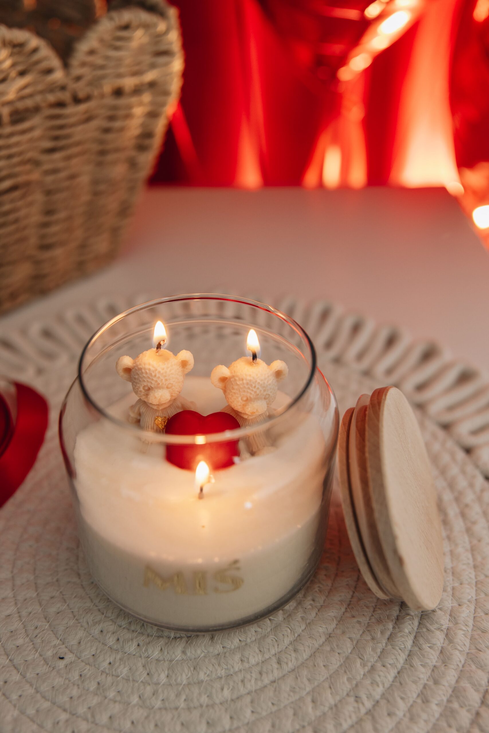 Świeca sojowa MIŚ - 300 g - Kolekcja MIŁOŚĆ - obrazek 3